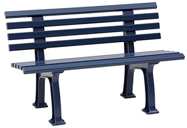 Blome 'Ibiza' Parkbank, 2-Sitzer, Kunststoff, Blau, 75 x 55 x 120 cm