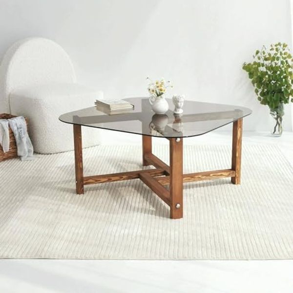 Dmora Couchtisch Cepheus 80 x 80 x 40h cm Braun, mit Zeitschriftenablage