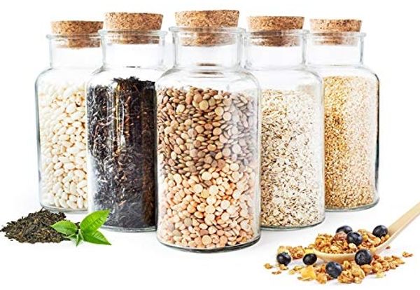 6 Gewürzgläser 600ml mit Korkverschluss Vorratsdose Gewürzdosen mit. 24 Etiketten + Stift