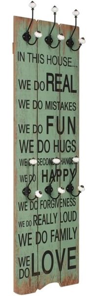vidaXL Wandgarderobe mit 6 Haken 120x40 cm HAPPY LOVE 245855
