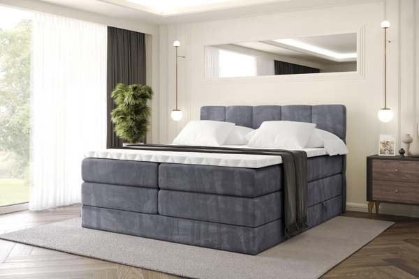 ALTDECOR Boxspringbett LIRO KING (Multipocket-Matratze H4, H3 Matratze Bonellfederung, Topper, Kopfteil)
