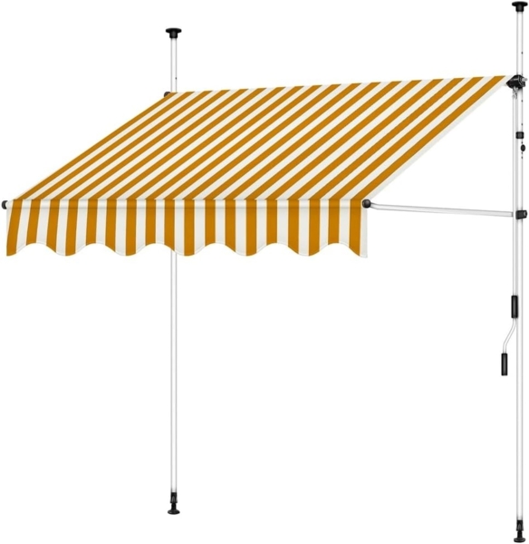 Melko Klemmmarkise Klemmmarkise mit LED Sonnenschutz Markise Balkon Fenstermarkise (Stück, 1-St, Markise) Gummierter Standfuß für besseren Halt Bild 1