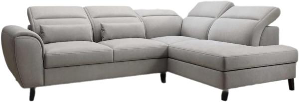 Designer Sofa Nobile mit verstellbarer Rückenlehne Samt Hellgrau Rechts