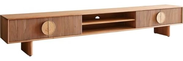 Lowboard Surimu 240 cm Akazie Hellbraun 4 Türen 2 Fächer Kork-Griff Holzfüße