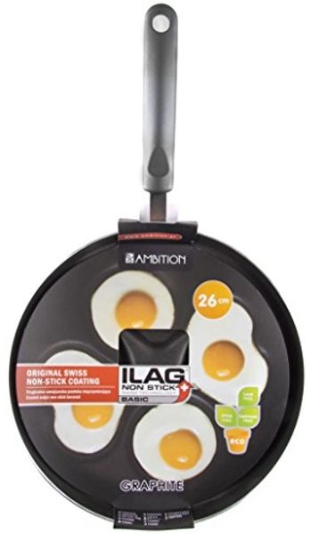 Dajar AMBITION Spiegeleipfanne 4 Loch Ø26cm Graphite Pancake Pfanne antihaft Ceran Gas Elektroherd geeignet