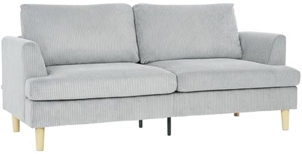 HOMCOM Sofa 3-Sitzer-Sofa, 1 Teile, Mit Federkern, Cordstoff, abnehmbare Bezüge