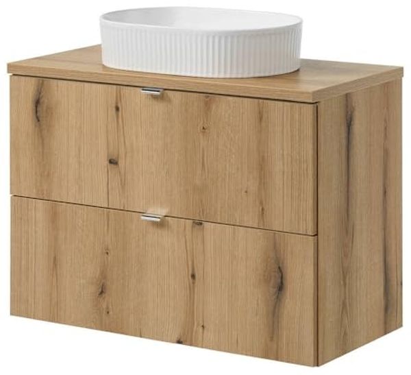 Waschtisch Skelbolu 80x71x40 cm Eichenoptik [en. casa]