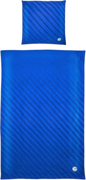 FC Schalke 04 Bettwäsche FC Schalke 04 Bettwäsche Streifen Diagonal
