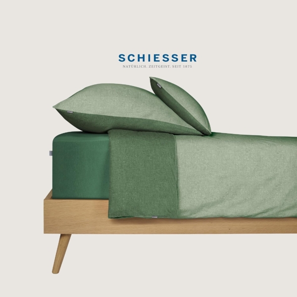 Schiesser Kissenhüllen, 2 Stück, Wendeoptik, Made in Green, Baumwolle in Renforcé-Qualität, 40x80 cm, Hellgrün-Grün Bild 6
