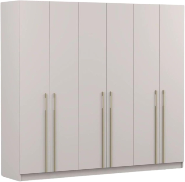 imoebel24 Drehtürenschrank ROSA 6D 230 cm - Kaschmir / Gold