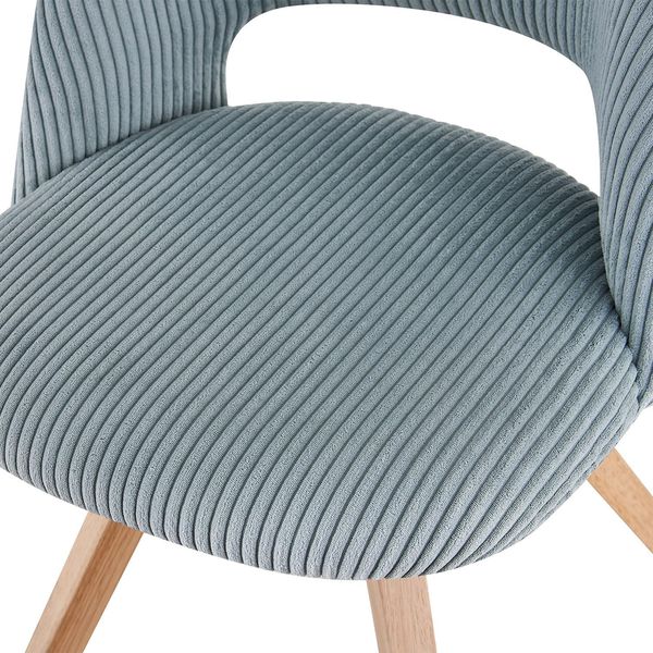 B&D home Esszimmerstuhl MARY 2er Set | Cord Küchenstuhl Polsterstuhl für Küche, Esszimmer, Büro | modern landhaus | Blau Bild 7
