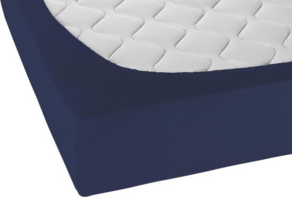 biberna Frottee-Stretch-Spannbetttuch 0012344, marine, 1x 180x200 cm - 200x200 cm Bild 3
