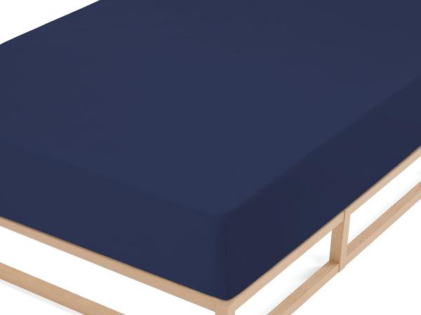 biberna Frottee-Stretch-Spannbetttuch 0012344, marine, 1x 180x200 cm - 200x200 cm Bild 2