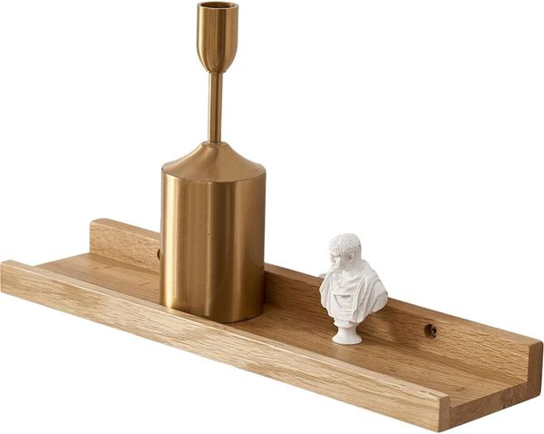 Gieanoo Bilderleiste Holz, 30cm Eiche Regal Massiv Schweberegal Wandregal gewürzregal regalbrett Hängeregal Ideal für Wohnzimmer Schlafzimmer Badezimer