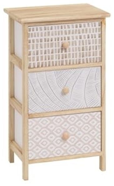 Schrank mit 3 Schubladen aus MDF Holz in Natur