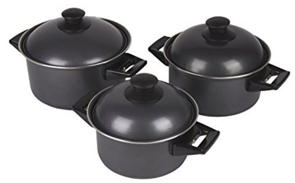 Bo-Camp Küche BC casserol Rondo Stahl-Carbon 3 Black