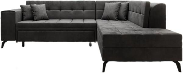 Designer Sofa Lania mit Schlaffunktion Samt Anthrazit Rechts