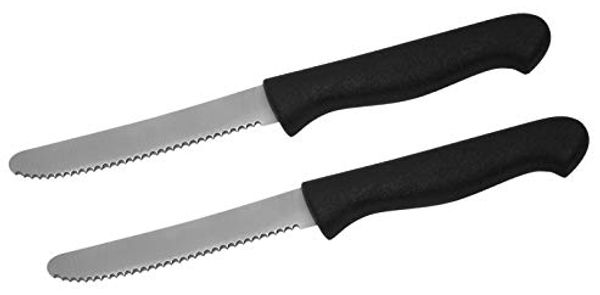 Fackelmann Frühstücksmesser, Küchenmesser mit Klinge aus Edelstahl, Allzweckmesser (Farbe: Schwarz-Silber), Menge: 2 Stück