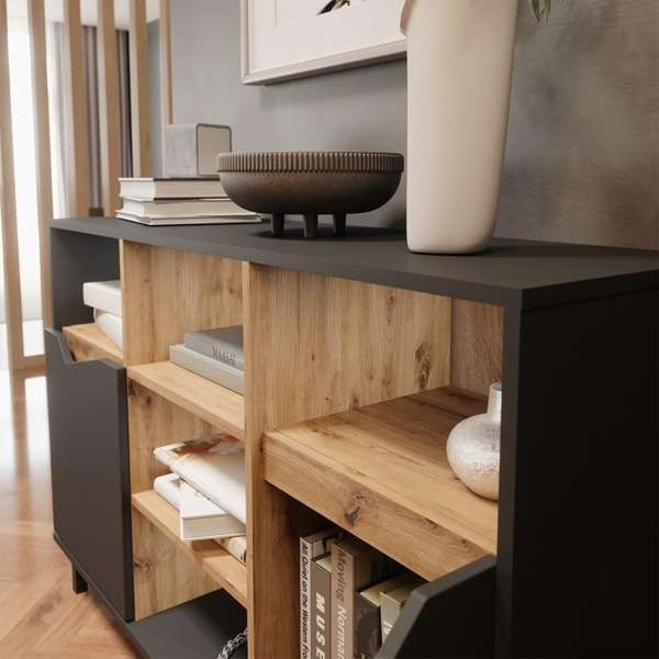 Kommode Marelle Anthrazit/Artisan 120 x 81.3 cm mit 2 Türen Vicco Bild 4