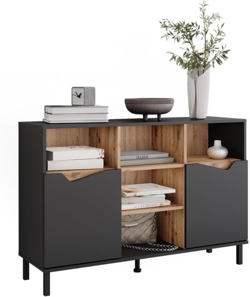 Kommode Marelle Anthrazit/Artisan 120 x 81.3 cm mit 2 Türen Vicco Bild 6