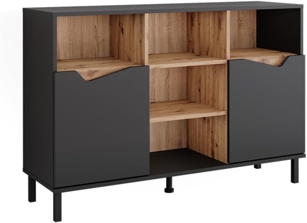 Kommode Marelle Anthrazit/Artisan 120 x 81.3 cm mit 2 Türen Vicco Bild 1