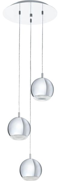 Eglo 95913 Hängeleuchte Conessa in chrom und klar 3X4W H:110 Ø 29cm
