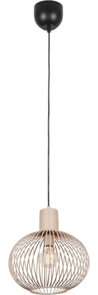 Pendelleuchte GILA mit Gitter Lampenschirm Beige Ø 33cm