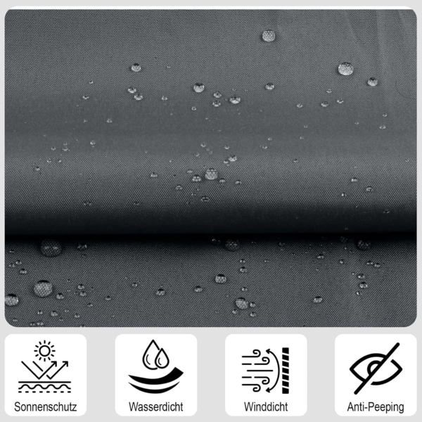 SUNNY GUARD Balkon Sichtschutz 80x200 cm Balkonverkleidung Balkonabdeckung Balkonumspannungen,UV-Schutz,Wind und wasserdicht,Geeignet für Balkon,Garten,Terrasse,mit Kabelbinder,Anthrazit Bild 2