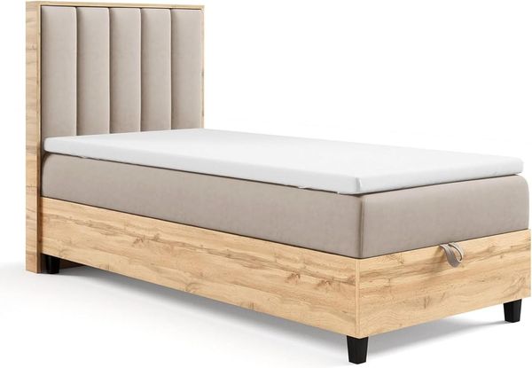 Best for Home Boxspringbett Boxspringbett Trinity K-10 mit Bettkasten & 7 cm Topper, Einzelbett H3 (70x200 80x200 90x200 100x200 cm), Verschiedene Liefermöglichkeiten, TOP Preis-Leistungs-Verhältnis