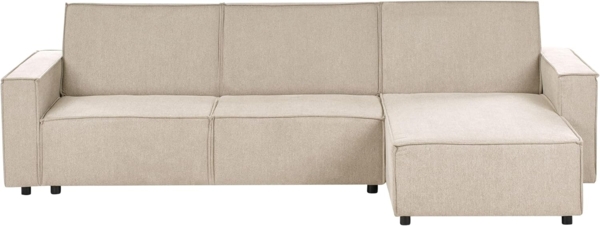 Eckschlafsofa 3-Sitzer ROMEDAL II Stoff Beige linksseitig