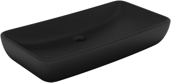 vidaXL Luxus-Waschbecken Rechteckig Matt Schwarz 71x38 cm Keramik 146964