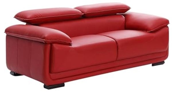 Ledersofa 2-Sitzer MACELO - Rot