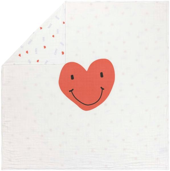 LÄSSIG Babydecke Wickeldecke Kuscheldecke kuschelig weich atmungsaktiv/Heavenly Soft BlanketHappy Rascals Heart