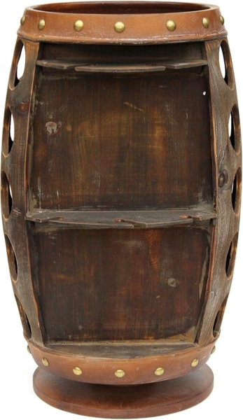 DanDiBo Weinregal Holz Braun 360° Drehbar Weinfass 71 cm 9205-R Bar Flaschenregal Flaschenständer Fass Holzfass Weinschrank Bild 4