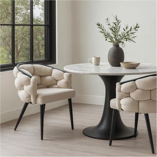 HTI-Living Esszimmerstuhl Stuhl Alsen Schwarz Beige (Stück, 1 St), Design Polsterstuhl schwarzes Metallgestell
