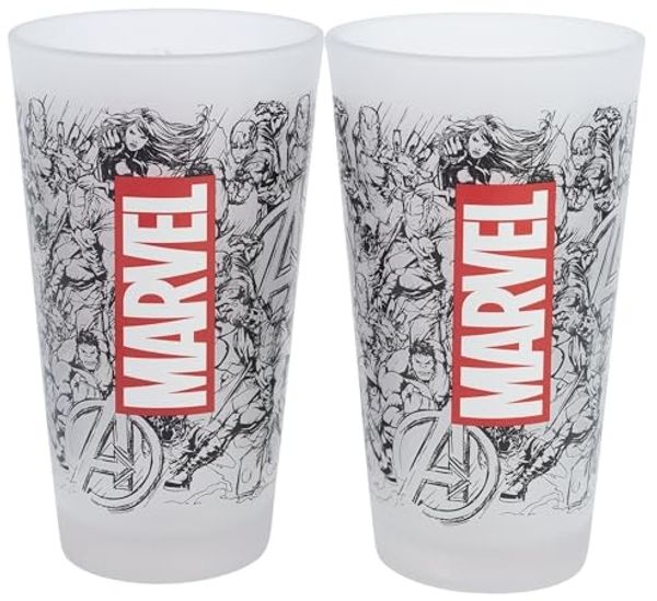 Trinkgläser 2er-Set im Geschenkkarton 480 ml Gläser verschiedene Motive Marvel Avengers