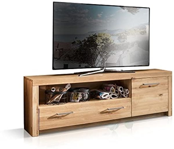 Möbel-Eins KAMILLA Lowboard II, Material Massivholz, Wildeiche geölt