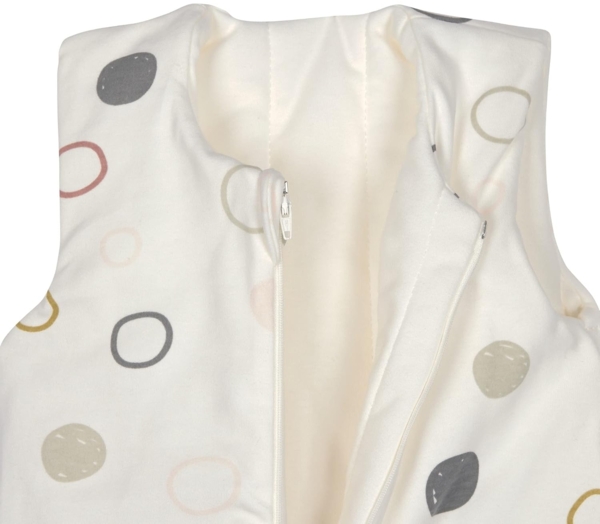 LÄSSIG Baby Ganzjahres Schlafsack ohne Ärmel unisex/Sleeping Bag Interlock Circles offwhite, Größe 50/56 0-2 Monate Bild 3