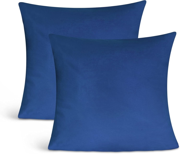 leevitex® Kissenbezüge Kissenbezug, 2er Set, feine Jersey-Qualität, 100% Baumwolle, robuster Reißverschluss