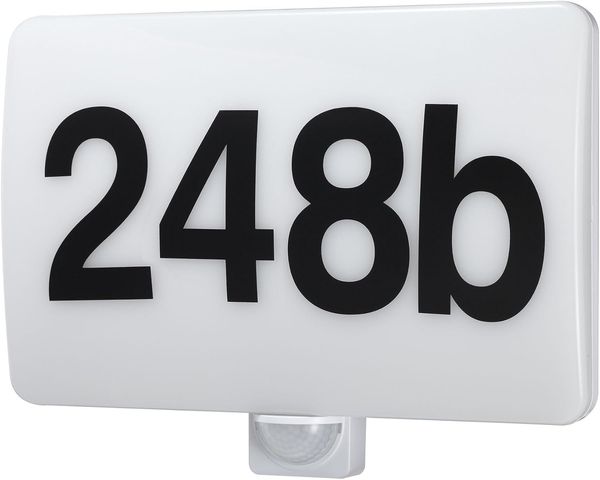 Maclean LED-Wandleuchte mit Hausnummer Dämmerungs- und Bewegungssensor dimmbar 20W IP65 neutralweiß (4000K) 1600lm MCE466 W