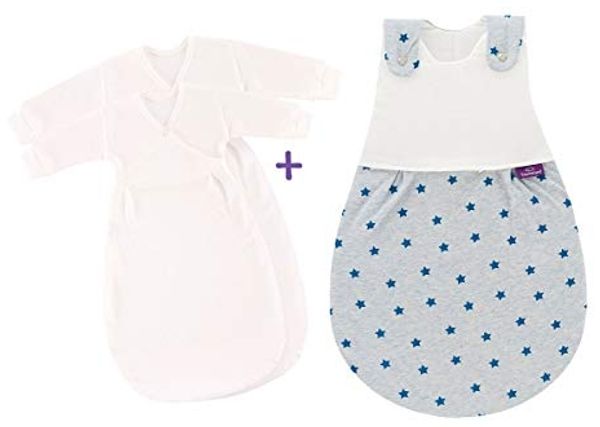 Träumeland Babyschlafsack LIEBMICH 3tlg. Set Größe 56/62 Sternentraum blau