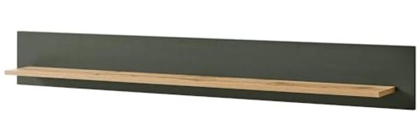 Lomadox Wandregal CINCINNATI-61, Wandboard im Landhausstil in grün mit Wotan Eiche, B/H/T: 150/20/17cm