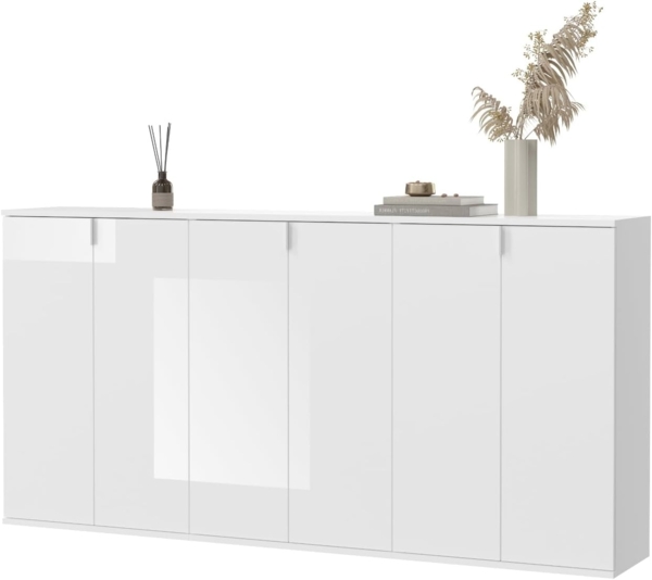 Sideboard SystemX in weiß Hochglanz 183 x 99 cm