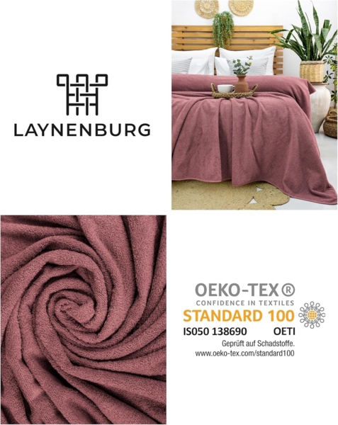 Wohndecke LAYNENBURG Frotteedecke Baumwolle 150x200 cm – Sommer & Sofa, Laynenburg, Baumwolldecke als Sommer, Bett-Überwurf, Couch-Überwurf, Sofa-Decke Bild 8