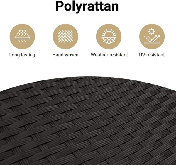 vidaXL 9-tlg. Garten-Sofagarnitur mit Kissen Schwarz Poly Rattan 3255162 Bild 4