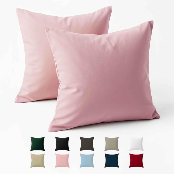 Dreamzie Kissenbezug 65x65 Baumwolle Renforcé (2er-Set) - Rosa - Dicht gewebt mit 57 Fäden/cm² - Kissenbezüge 65x65 cm - Oeko Tex Zertifiziert