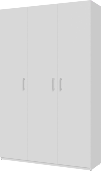Forte Home Nook Mehrzweckschrank 135 40, moderner Drehtürenschrank mit 3Türen, Flur, Holzwerkstoff, Weiß, 133,2 cm breit x 210,5 cm hoch x 42 cm tief Bild 3