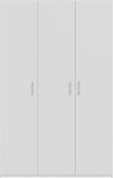 Forte Home Nook Mehrzweckschrank 135 40, moderner Drehtürenschrank mit 3Türen, Flur, Holzwerkstoff, Weiß, 133,2 cm breit x 210,5 cm hoch x 42 cm tief Bild 5
