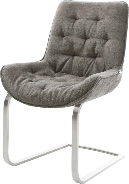 Freischwinger Taimi-Flex Bouclé Soft Schlamm Freischwinger flach Edelstahl