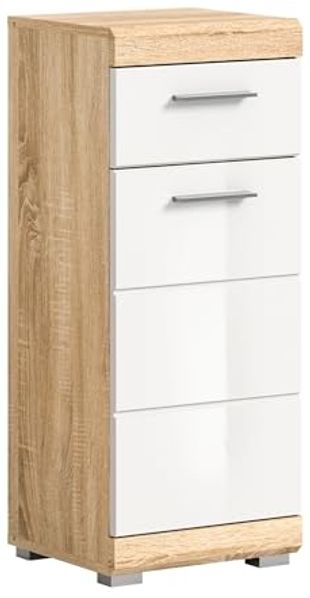 Hochschrank >Lambada< in sonoma eiche hell/weiß - 37x88x31cm (BxHxT)